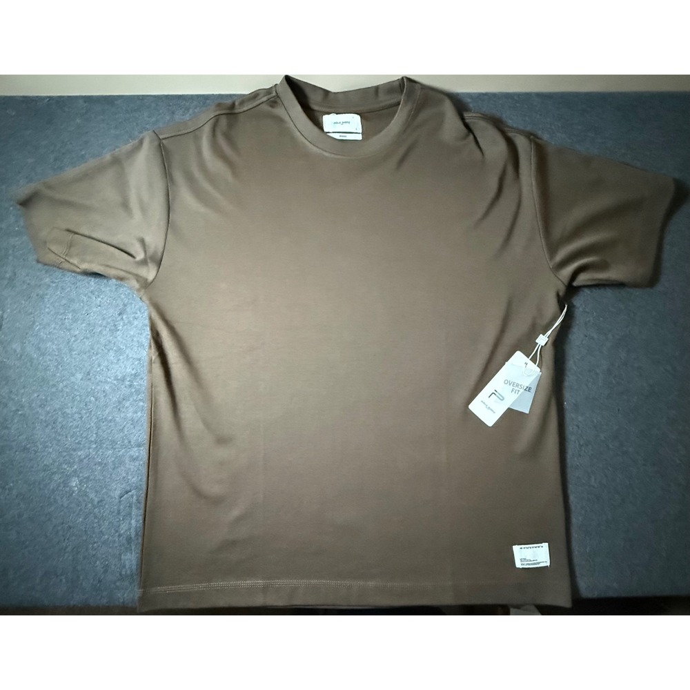 Public Supply NYC Mens Oversize Fit T-Shirt Brown Cotton Stretch Size Large